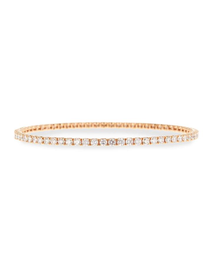18k Rose Gold Diamond Bangle Bracelet