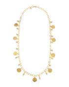 Long Coin Charm Faux Pearl Necklace,