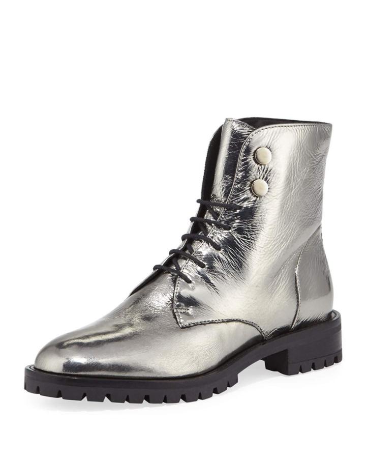 Francesca Metallic Combat Boots