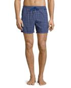 Floral-print Swim Trunks, Blue