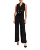 Double-breasted Belted Jumpsuit