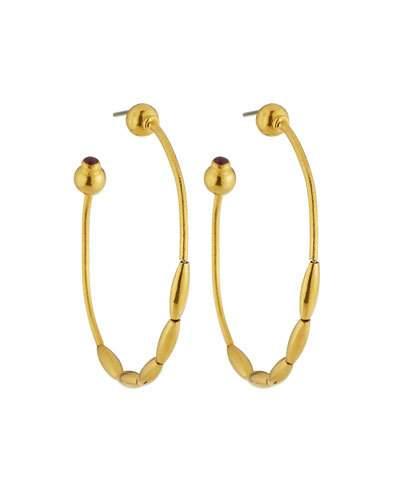 24k Ruby Wheat Hoop Earrings