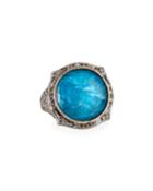 New World Round Apatite Doublet Ring,