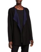 Silk/organic Cotton Piped Cascade Front Cardigan