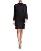 Long-sleeve Mock-neck Dress