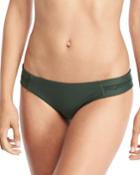 Tab Stitch-detail Swim Bikini Bottom, Envy