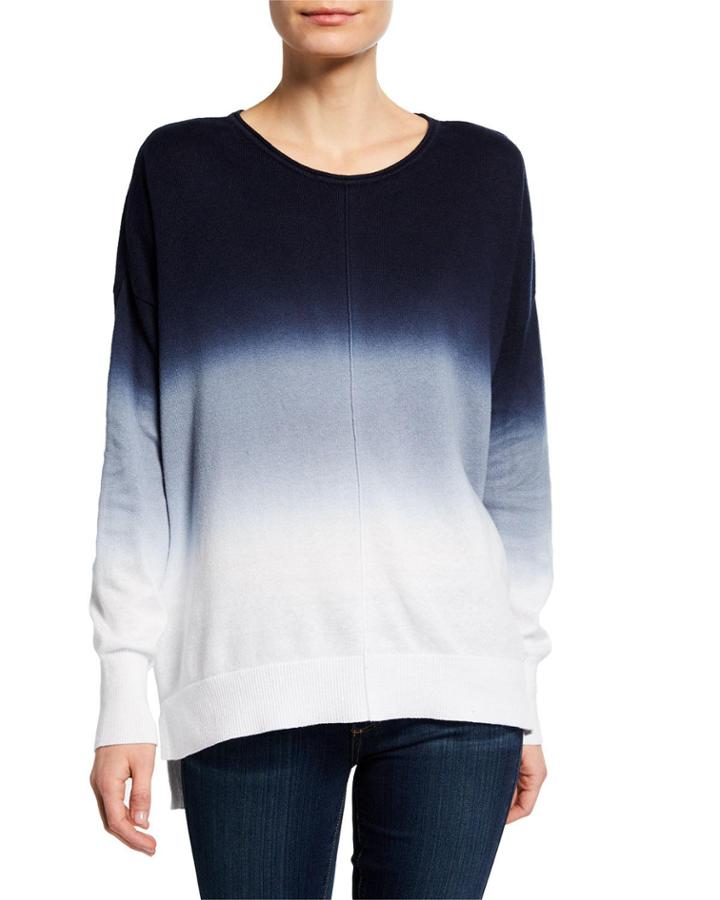 Boat Neck Dip-dye Pullover