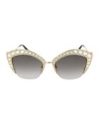Special Edition Semi-rimless Swarovski&reg; Cat-eye