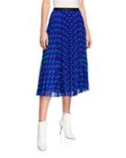 Kalina Pleated Geo-print Chiffon