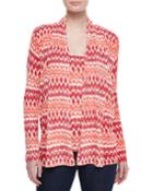 Neiman Marcus Ikat Striped Cashmere Cardigan, Women's, Size: