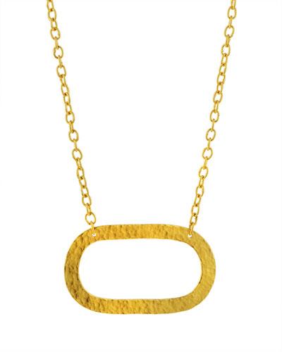Mango 24k Open Oval Pendant Necklace