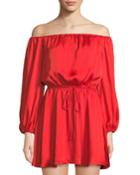 World-traveler Off-the-shoulder Charmeuse Dress