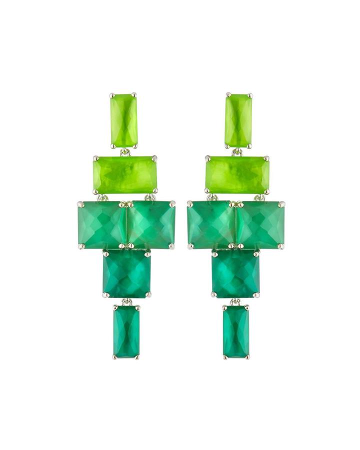 Wonderland Long Linear Drop Earrings In Garden