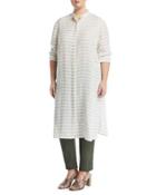 Auden Cardinal-striped Stretch-linen Tunic, Multi,