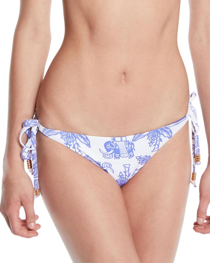 Reversible Elephant/stripes Tie Bikini Bottom