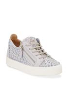 Crystal Studded Leather Low-top