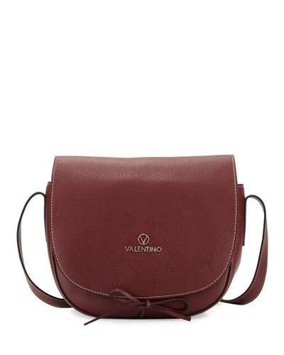 Maelle Pebbled Leather Crossbody Bag, Bread
