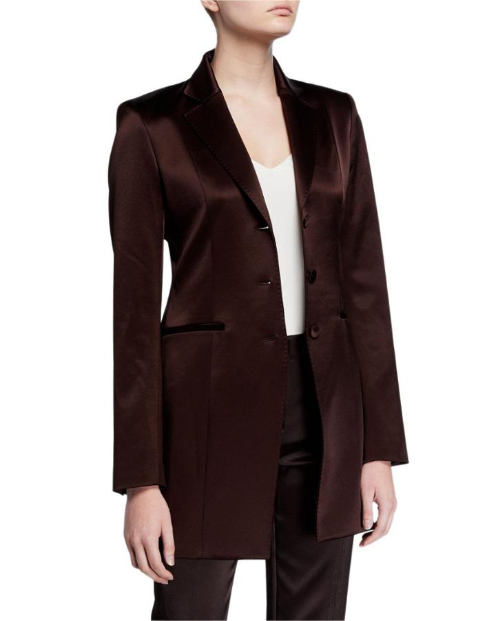 Jaqueline Reverie Satin Cloth Three-button Blazer