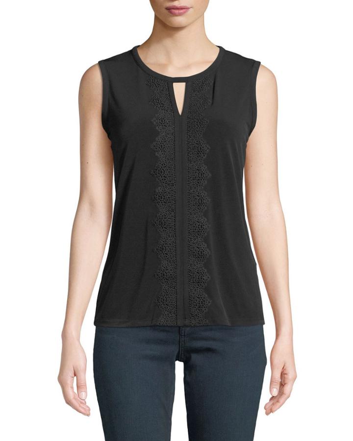 Lace Paneled Keyhole Tank