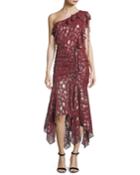 Leighton One-shoulder Metallic