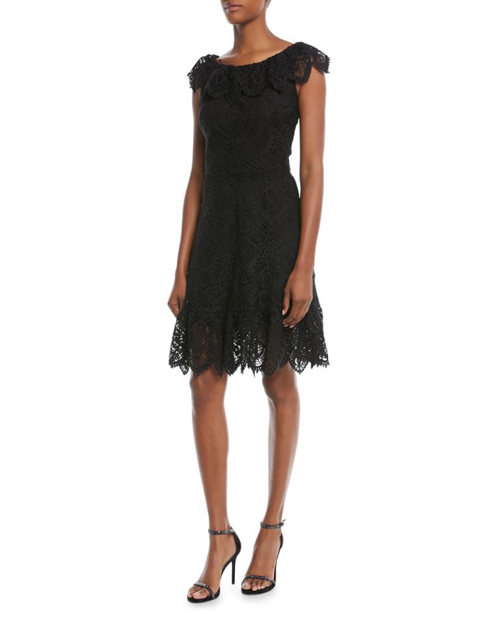 Agustina Lace Cap-sleeve Dress