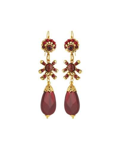 Linear Filigree Teardrop Earrings