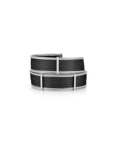 18k Two-tone Wide Bangle W/ Diamonds, Black