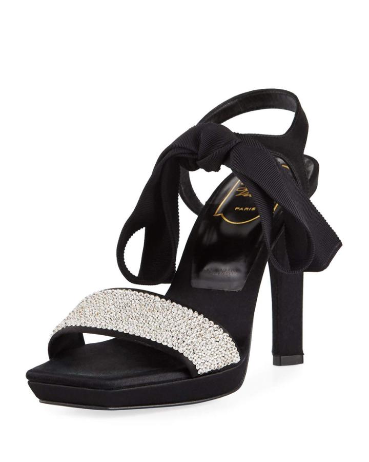 Donna Embellished Satin Ankle-tie