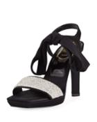Donna Embellished Satin Ankle-tie