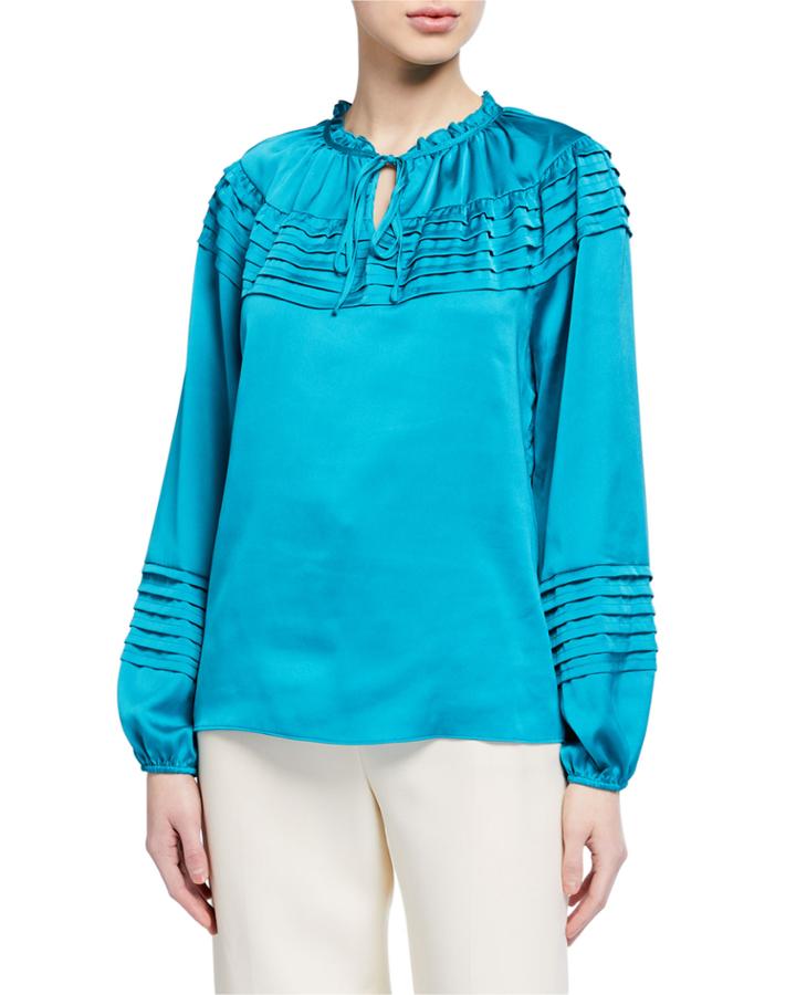 Satin Pleated Blouse