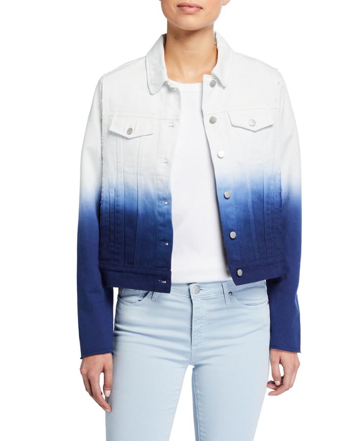 Mixed-media Ombre Denim Jacket