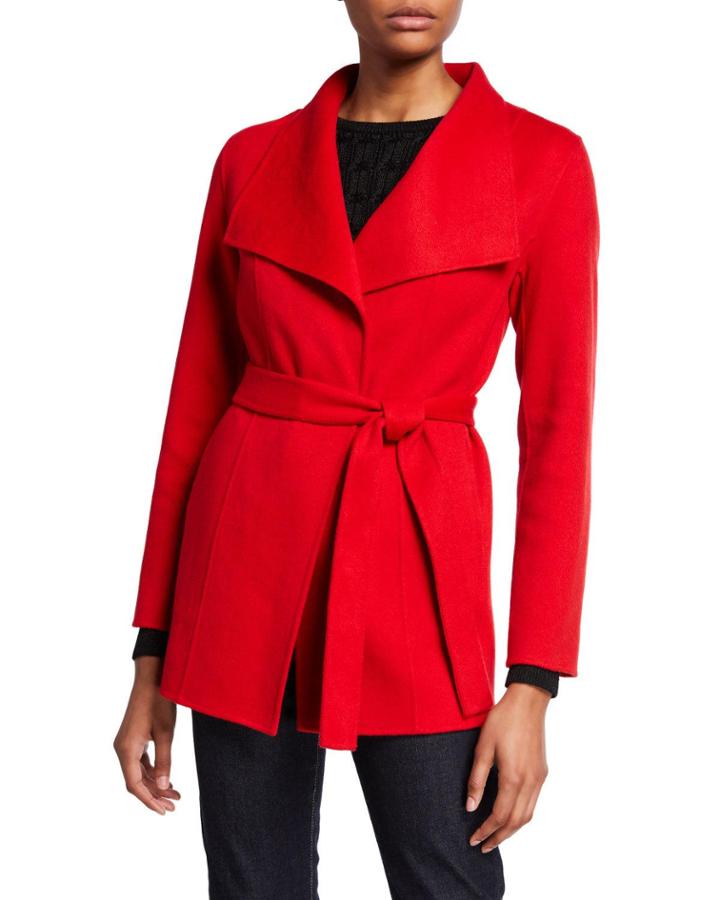 Double Face Cashmere Long-sleeve Wrap Coat