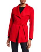 Double Face Cashmere Long-sleeve Wrap Coat
