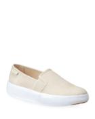 Grand Crosscourt Perforated Leather Sneakers, Pumice
