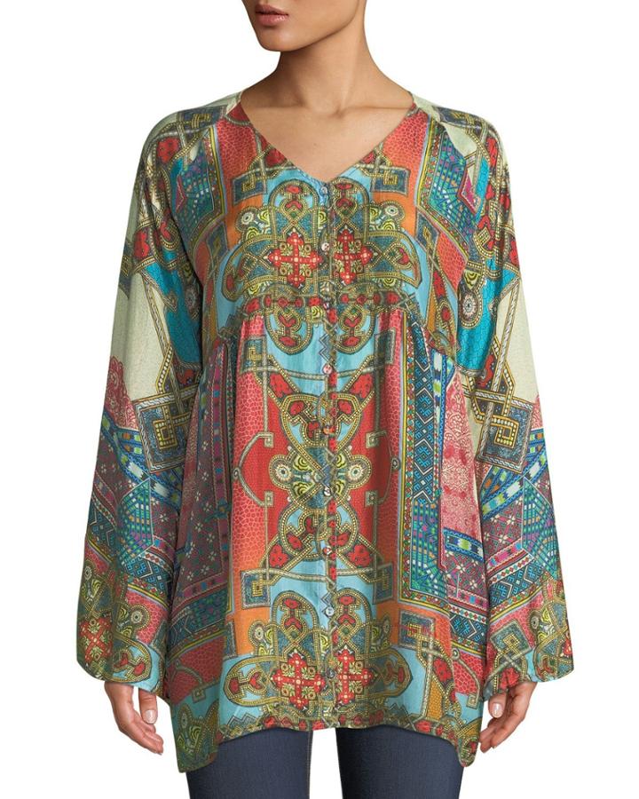 Plus Size Afterglow Button-front