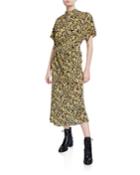 Rhode Floral-print Mock-neck Dress