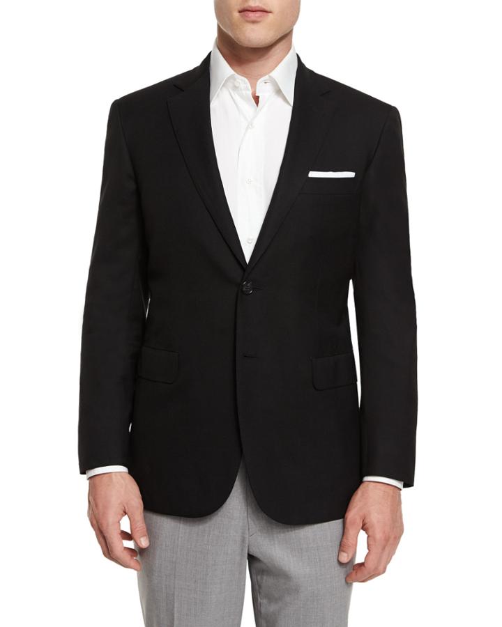 Twill Two-button Blazer, Black