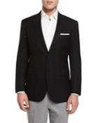 Twill Two-button Blazer, Black