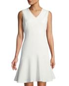 Crochet-trimmed V-neck Flounce Dress