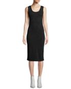 Scoop-neck Jacquard Midi-length Tank Dress