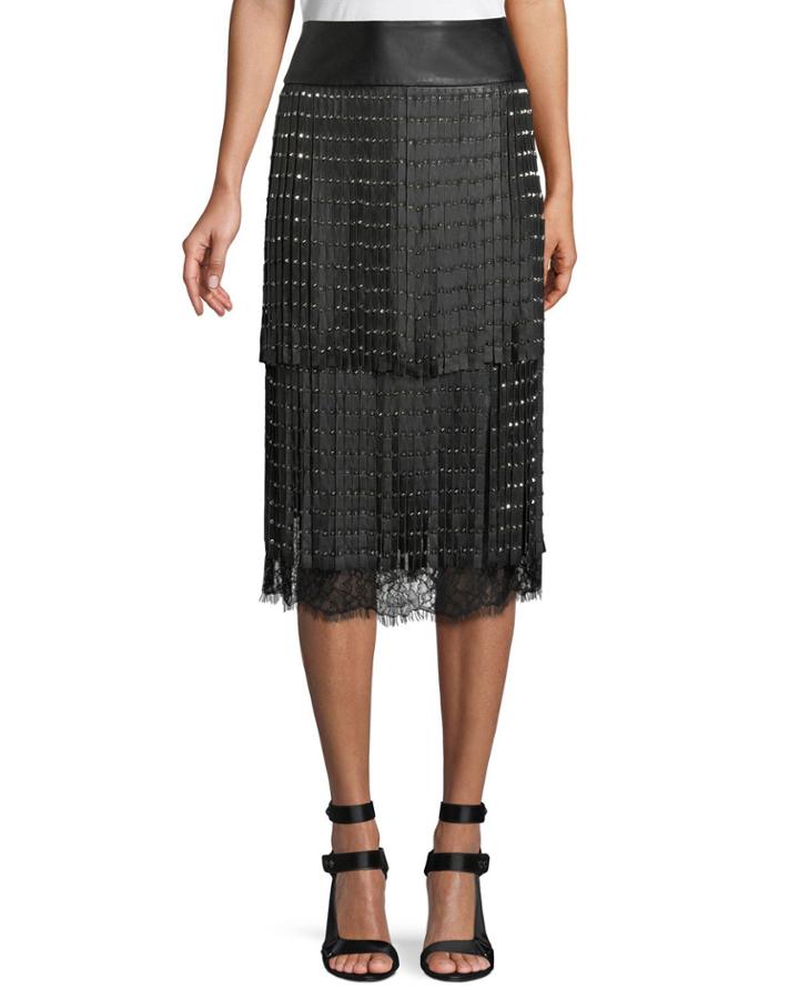 Senna Studded Leather Fringe