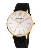36mm Roma Classic Leather Watch, Black