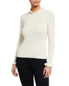 Ribbed Ruffle-neck