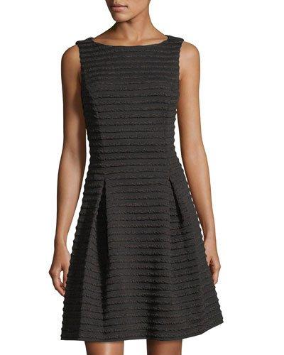 Jacquard-knit Striped Fit-&-flare