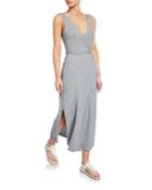 V-neck Sleeveless Jersey Wrap Dress