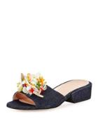 Cupcake Beaded Denim Slide