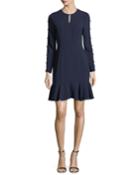 Wyvis Long-sleeve Flounce-hem Dress