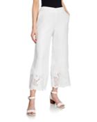 Wide-leg Embroidered Cropped Pants