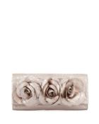 Rose Crocodile Flap Clutch Bag
