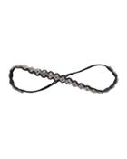 Snowman Beaded Crystal Headband, Pink/gunmetal